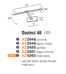 Kinkiety nad obraz - Azzardo DAVINCI 48 LED 8W 500lm 3000K Czarny mat Ścienna AZ4262 - product 2