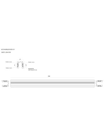 Maxlight Szyna Prądowa Trójfazowa (3 obwody) 2M Biała MHT1-200-WH - product 2