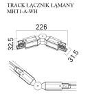 Akcesoria do szynoprzewodów 3 fazowych - Maxlight Track Łącznik Łamany Biały MHT1-A-WH - product 2