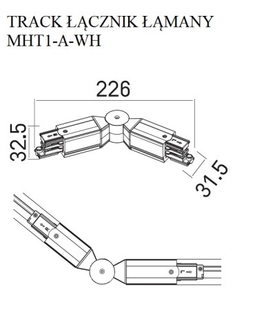 DOBAC MHT1-A-WH TRACK ŁĄCZNIK ŁAMANY biały - produkt 2