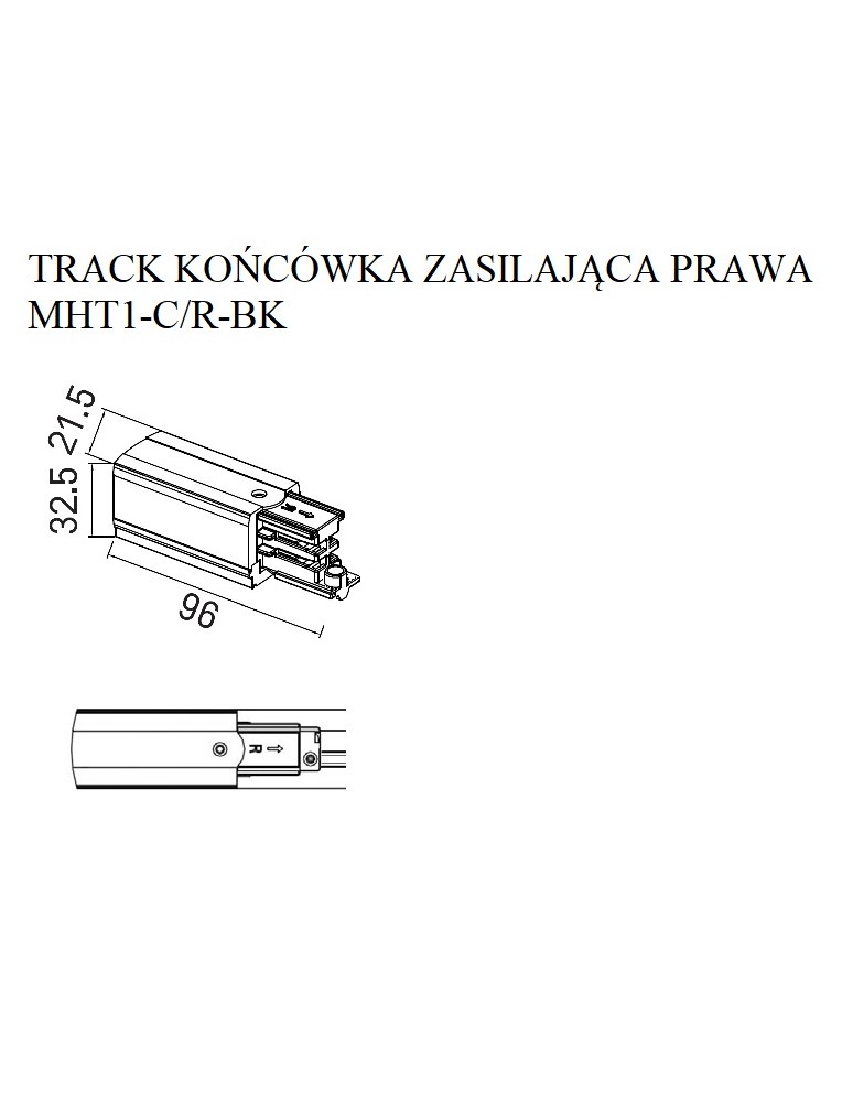 MAXLIGHT MHT1-C/R-BK TRACK KOŃCÓWKA ZASILAJĄCA prawa czarna MAXLIGHT MHT1-C/R-BK TRACK KOŃCÓWKA ZASILAJĄCA prawa czarna
