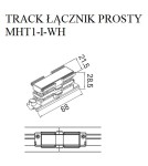Akcesoria do szynoprzewodów 3 fazowych - Maxlight Track Łącznik Prosty Biały MHT1-I-WH - product 2