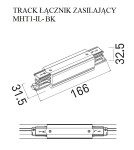 Akcesoria do szynoprzewodów 3 fazowych - Maxlight Track Łącznik Prosty Zasilający Czarny MHT1-IL-BK-MAX - product 3