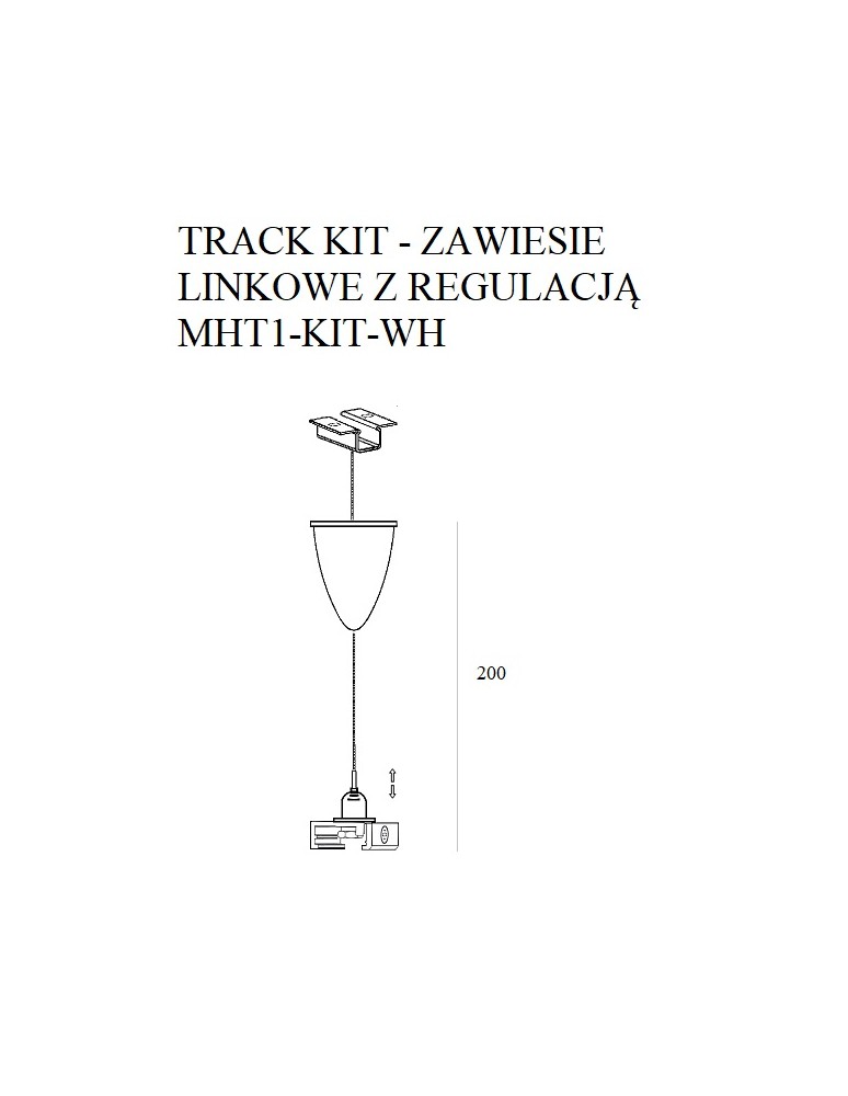 MAXLIGHT MHT1-KIT-WH TRACK KIT ZAWIESZENIE LINKOWE Z REGULACJĄ 2,0 m białe MAXLIGHT MHT1-KIT-WH TRACK KIT ZAWIESZENIE LINKOWE Z REGULACJĄ 2,0 m białe