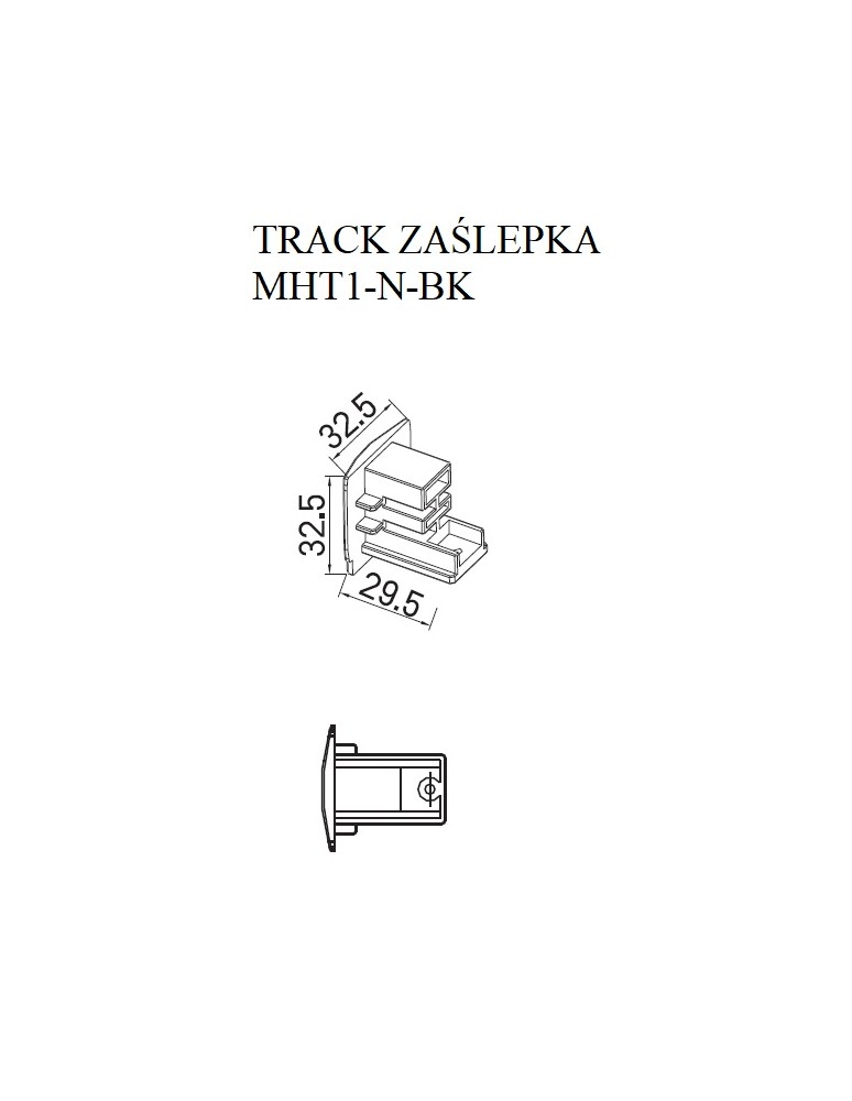 MAXLIGHT MHT1-N-BK Zaślepka maskująca do szyny czarna MAXLIGHT MHT1-N-BK Zaślepka maskująca do szyny czarna