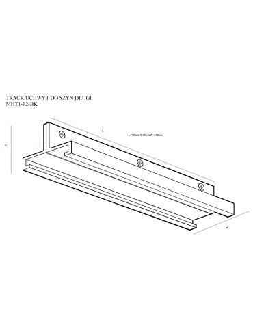 DOBAC MHT1-P2-BK TRACK UCHWYT DO SZYN DŁUGI CZARNY - produkt 2
