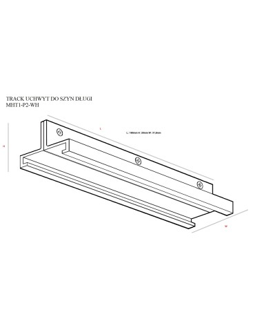 DOBAC MHT1-P2-WH TRACK UCHWYT DO SZYN DŁUGI BIAŁY - produkt 2