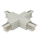 Akcesoria do szynoprzewodów 3 fazowych - Maxlight Track Łącznik X" Biały" MHT1-X-WH - product 1