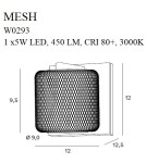 MAXLIGHT W0293 KINKIET MESH MAXLIGHT W0293 KINKIET MESH