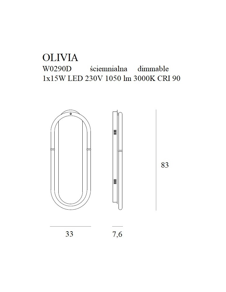 Kinkiety nowoczesne - Maxlight Kinkiet Olivia W0290D - product kolory-swiatla.pl 3