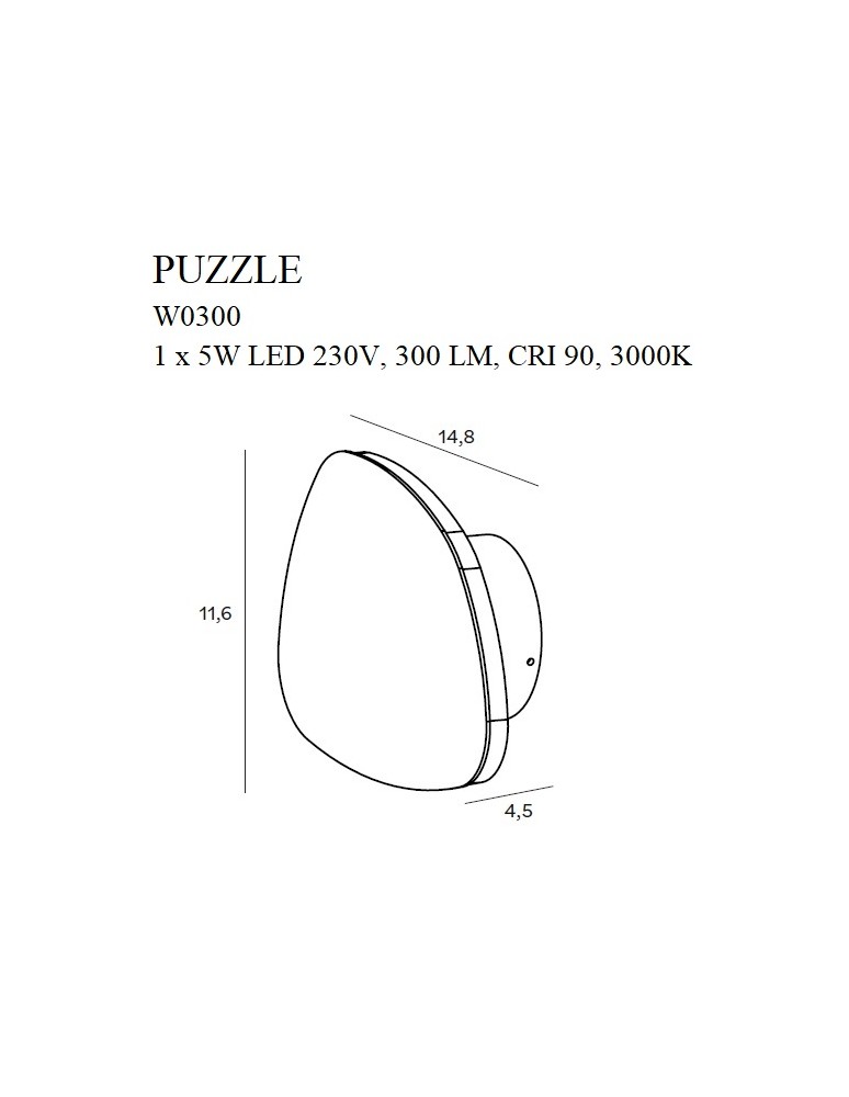 Kinkiety nowoczesne - Maxlight Kinkiet Puzzle S Czarny W0300 - product kolory-swiatla.pl 4