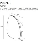 Kinkiety - Maxlight Kinkiet Puzzle M Biały W0301 - product 4