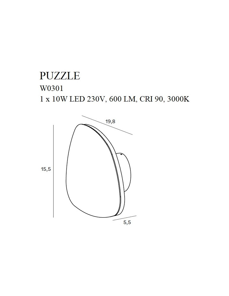 Maxlight Kinkiet Puzzle M Biały W0301