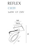 MAXLIGHT C0139  KINKIET/LAMPA SUFITOWA REFLEX BIAŁA, G9 MAXLIGHT C0139  KINKIET/LAMPA SUFITOWA REFLEX BIAŁA, G9