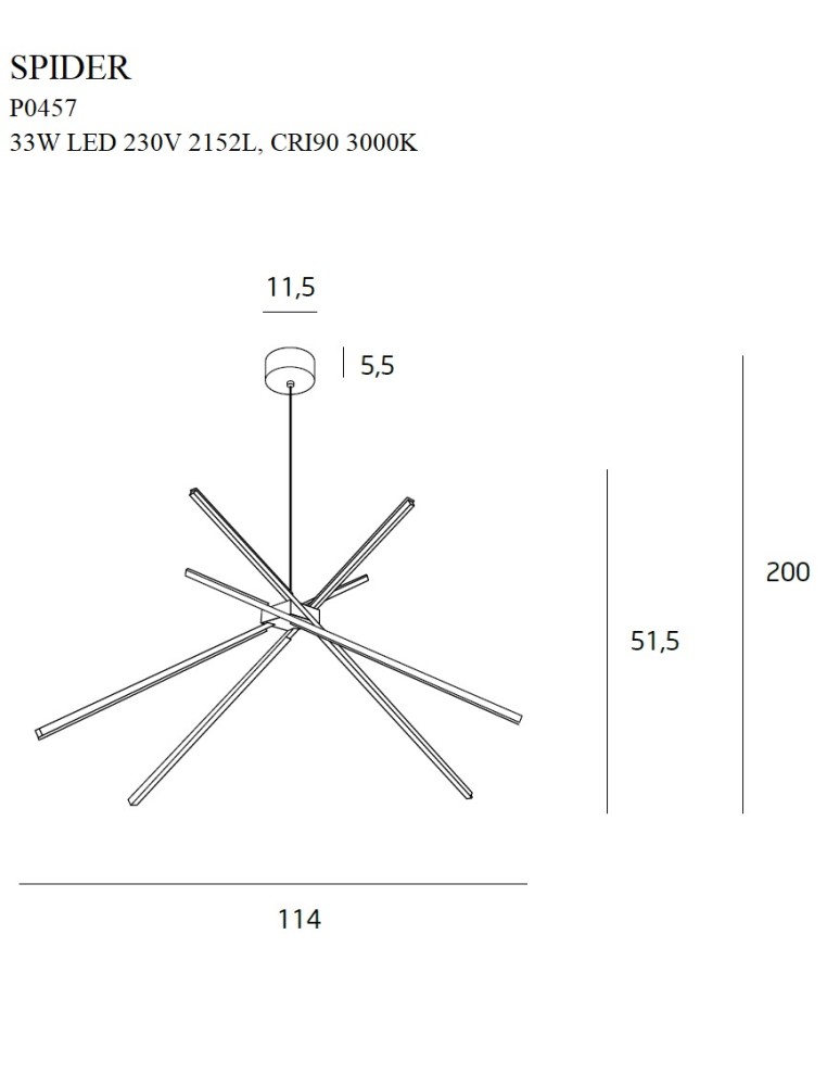 MAXLIGHT P0457 LAMPA WISZĄCA SPIDER ZŁOTA MAXLIGHT P0457 LAMPA WISZĄCA SPIDER ZŁOTA