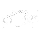 Lampy wiszące z abażurem - Nowodvorski HAWK Sufitowa Plafon/Przysufitowa Max moc 6x60W E27  Szary 6541 - product 2