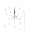 Lampy wiszące pająki - Nowodvorski SPIDER Sufitowa Wisząca Max moc 5x60W E27  Czarny 6788 - product 2