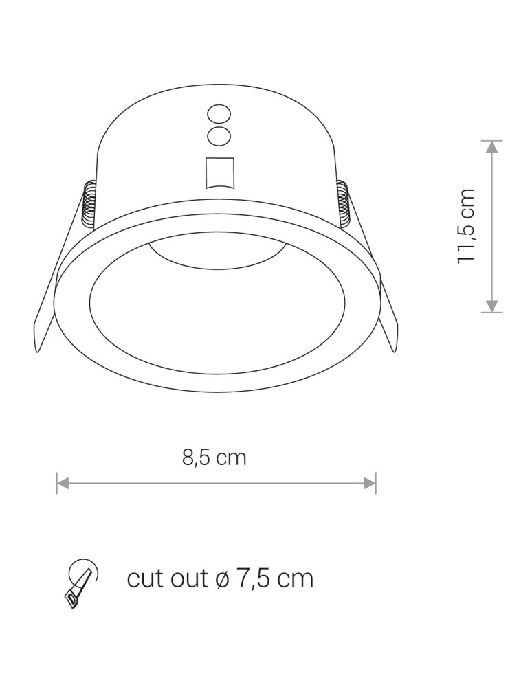 Nowodvorski CHARLIE Spot Podtynkowa Max moc 1x15W GU10 IP54/20 Biały 8366
