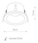 Lampy podtynkowe - oczka - Nowodvorski CHARLIE Spot Podtynkowa Max moc 1x15W GU10 IP54/20 Czarny 8367 - product 5