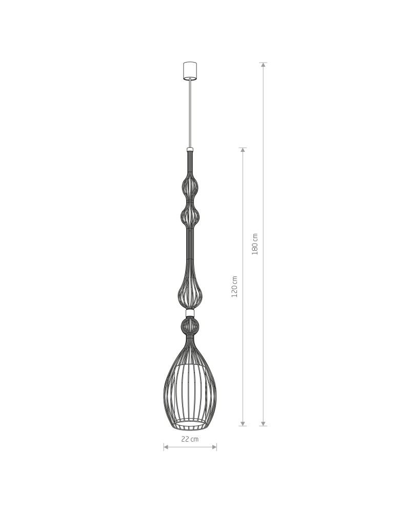 Lampy wiszące - Nowodvorski ABI L Sufitowa Wisząca Max moc 1x40W E27  Biały 8865 - product kolory-swiatla.pl 2