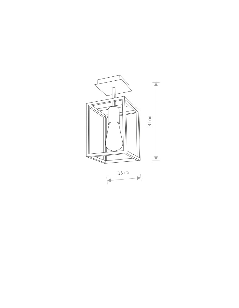 Lampy sufitowe loftowe - industrialne - Nowodvorski CRATE Sufitowa Plafon/Przysufitowa Max moc 1x60W E27  Czarny 9045 - product kolory-swiatla.pl 2