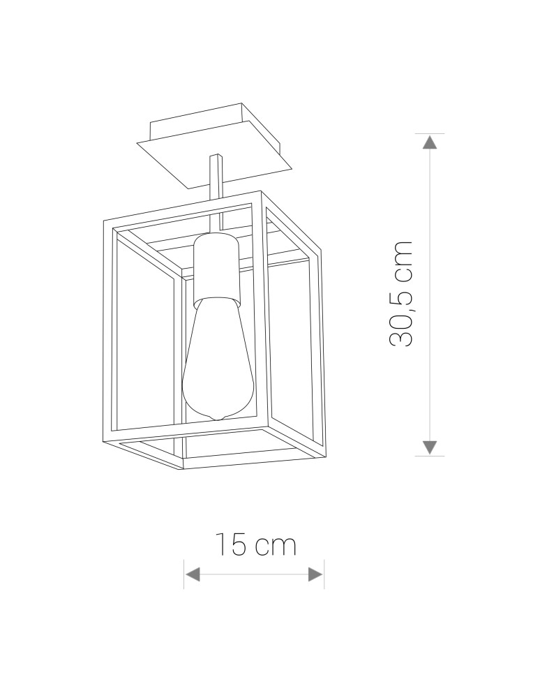 Lampy sufitowe loftowe - industrialne - Nowodvorski CRATE Sufitowa Plafon/Przysufitowa Max moc 1x60W E27  Czarny 9045 - product kolory-swiatla.pl 3