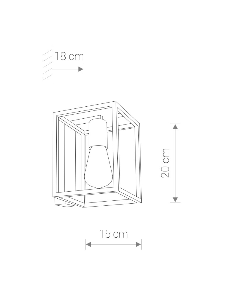 Kinkiety loftowe - industrialne - Nowodvorski CRATE Ścienna Kinkiet Max moc 1x60W E27  Czarny 9046 - product kolory-swiatla.pl 3