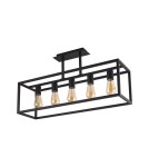 Lampy sufitowe loftowe - industrialne - Nowodvorski CRATE Sufitowa Plafon/Przysufitowa Max moc 5x60W E27  Czarny 9047 - product 1