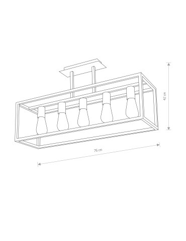 Nowodvorski CRATE V Przysufitowa 5xE27 Czarny 9047 - produkt 2