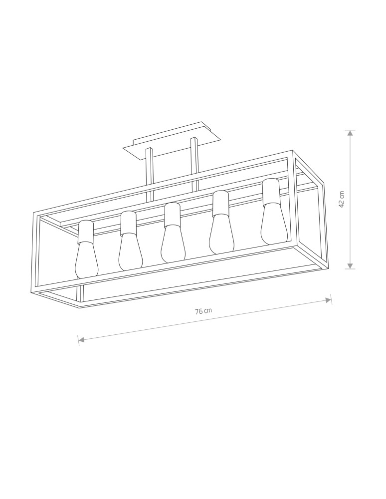 Lampy sufitowe loftowe - industrialne - Nowodvorski CRATE Sufitowa Plafon/Przysufitowa Max moc 5x60W E27  Czarny 9047 - product kolory-swiatla.pl 2
