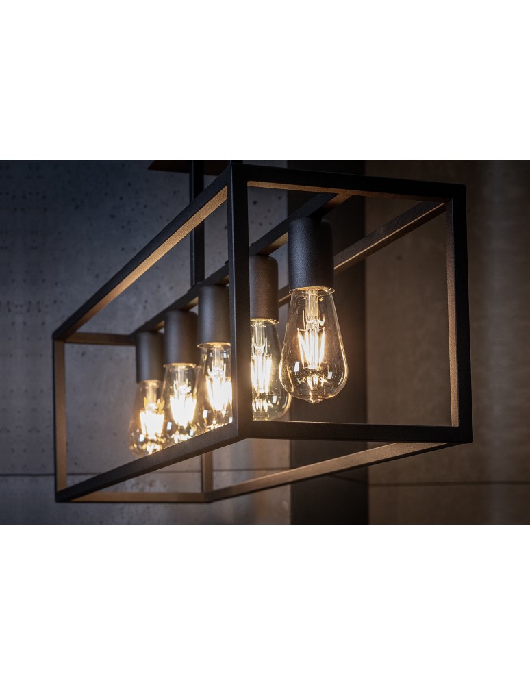 Lampy sufitowe loftowe - industrialne - Nowodvorski CRATE Sufitowa Plafon/Przysufitowa Max moc 5x60W E27  Czarny 9047 - product kolory-swiatla.pl 3