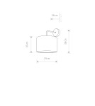 Kinkiety z abażurem - Nowodvorski ALICE Ścienna Kinkiet Max moc 1x60W E27  Czarny 9084 - product 3