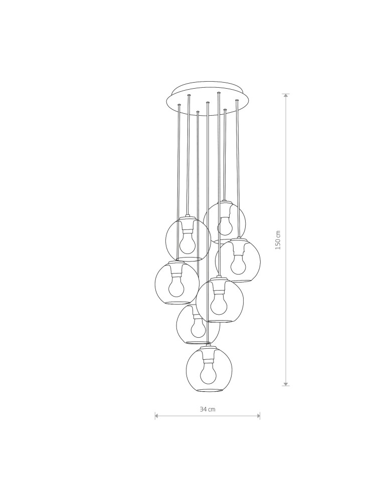 Lampy wiszące - Nowodvorski VETRO Sufitowa Wisząca Max moc 7x60W E27  Dymiony 9131 - product kolory-swiatla.pl 2