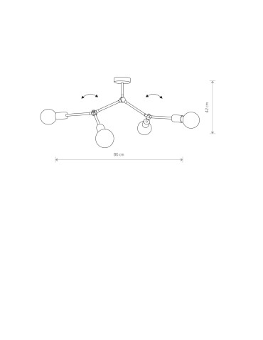 Nowodvorski TWIG IV Przysufitowa 4xE27 Czarny 9140 - produkt 2