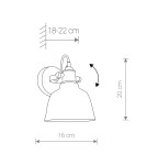 Kinkiety loftowe - industrialne - Nowodvorski AMALFI Ścienna Kinkiet regulowane Max moc 1x60W E27  Srebrny 9154 - product 2