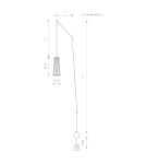 Lampy wiszące boho - Nowodvorski DOVER Ścienna Kinkiet regulowane z włącznikiem Max moc 1x35W GU10  Czarny 9264 - product 2