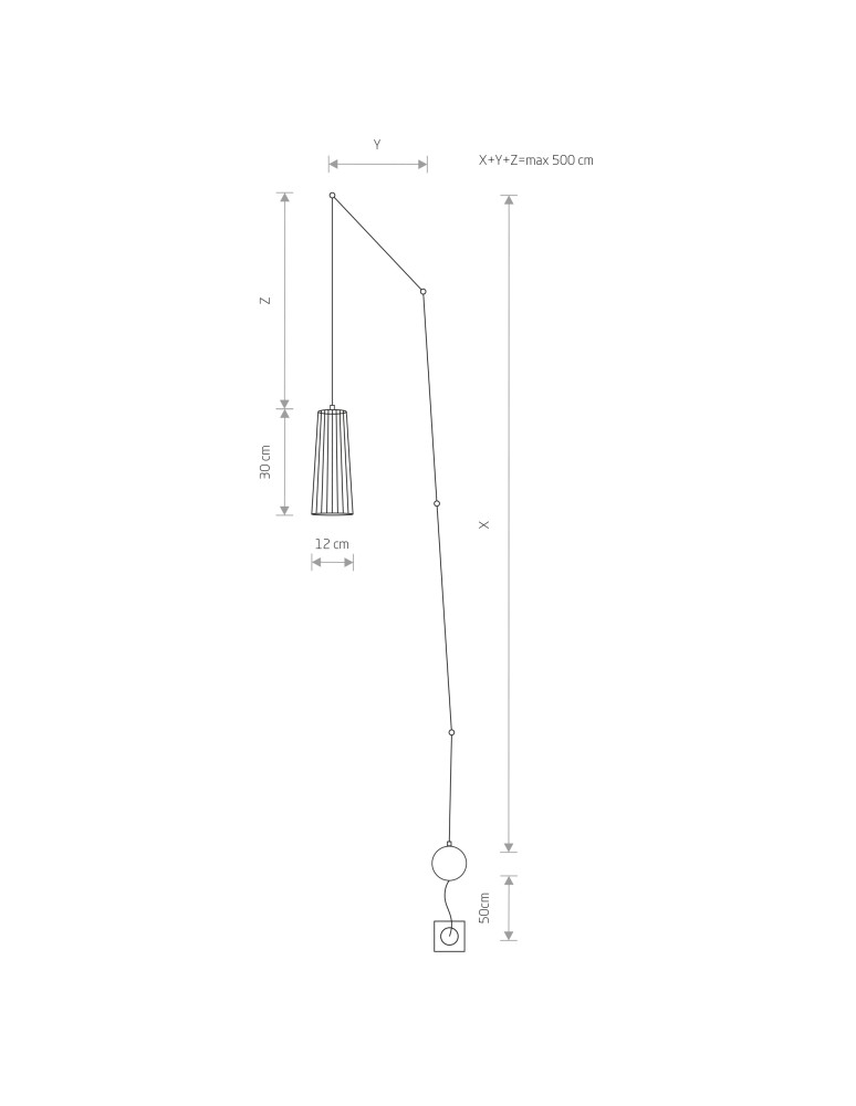 Lampy wiszące boho - Nowodvorski DOVER Ścienna Kinkiet regulowane z włącznikiem Max moc 1x35W GU10  Czarny 9264 - product kolory-swiatla.pl 2