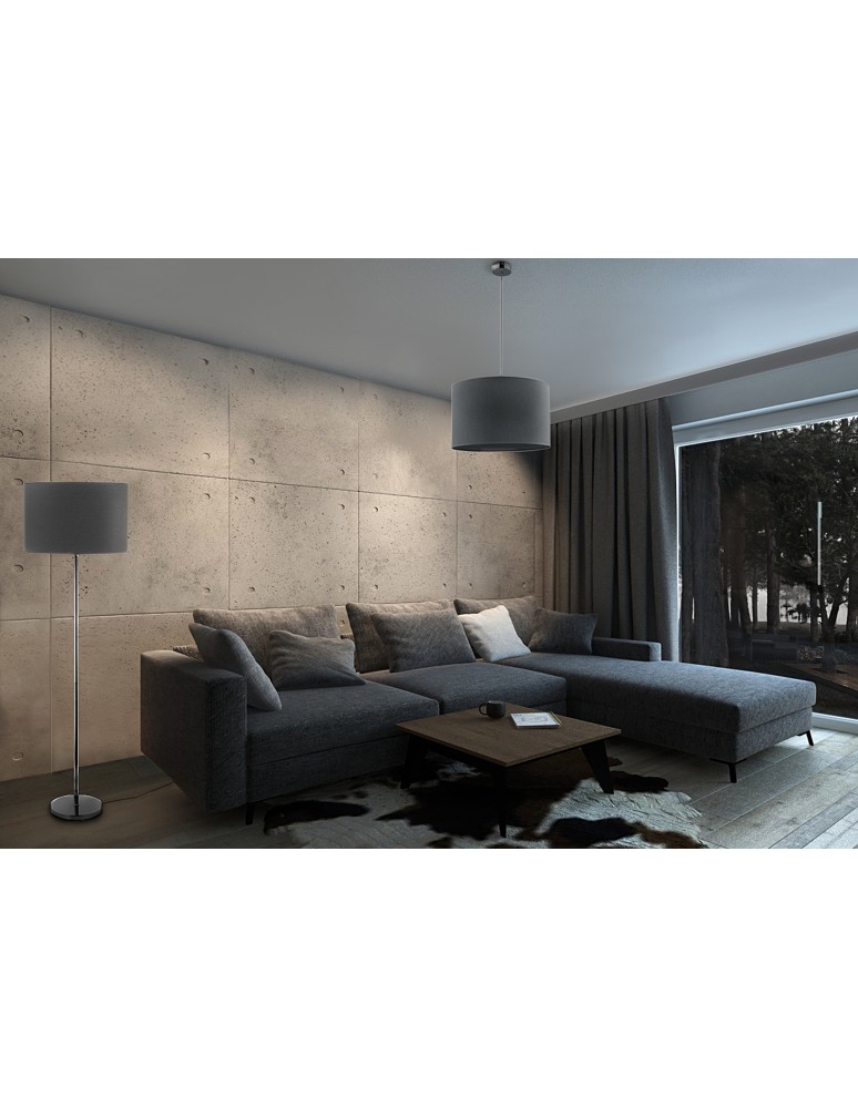 Lampy podłogowe z abażurem - Nowodvorski HOTEL Podłogowa Max moc 1x60W E27  Szary 9300 - product kolory-swiatla.pl 3