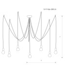 Lampy wiszące pająki - Nowodvorski SPIDER Sufitowa Wisząca Max moc 7x60W E27  Biały 9743 - product 2