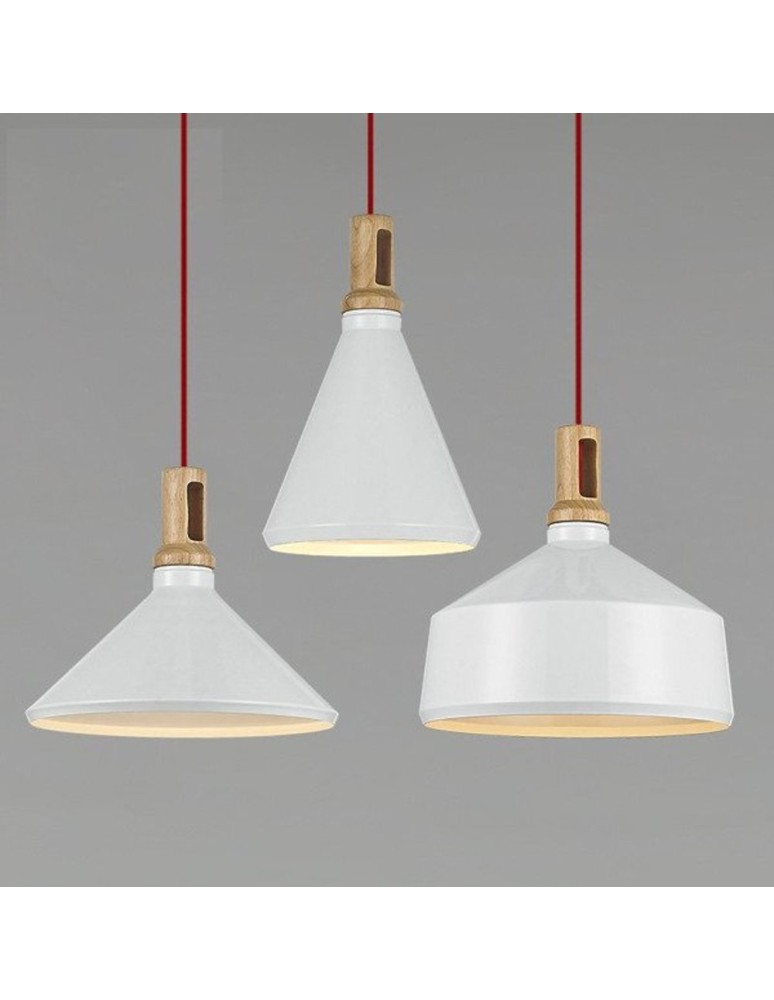 Step into Design Lampa Wisząca NORDIC WOODY biało drewniana 35 cm ST-5097A Step into Design Lampa Wisząca NORDIC WOODY biało drewniana 35 cm ST-5097A