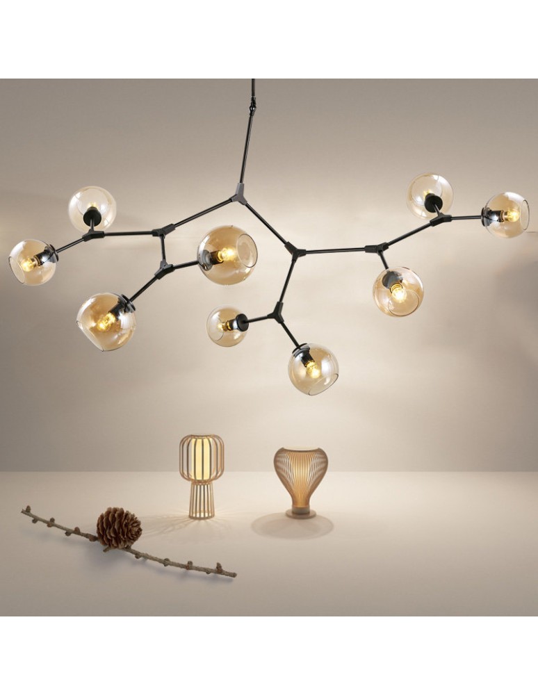 Step Into Design MODERN ORCHID-6 Bursztynowo Czarny 130 cm Wisząca ST-1232-6