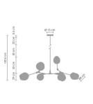 Lampy wiszące - Step Into Design MODERN ORCHID-6 Bursztynowo Czarny 130 cm Wisząca ST-1232-6 - product 15