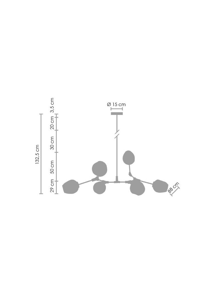 Step Into Design MODERN ORCHID-6 Bursztynowo Czarny 130 cm Wisząca ST-1232-6