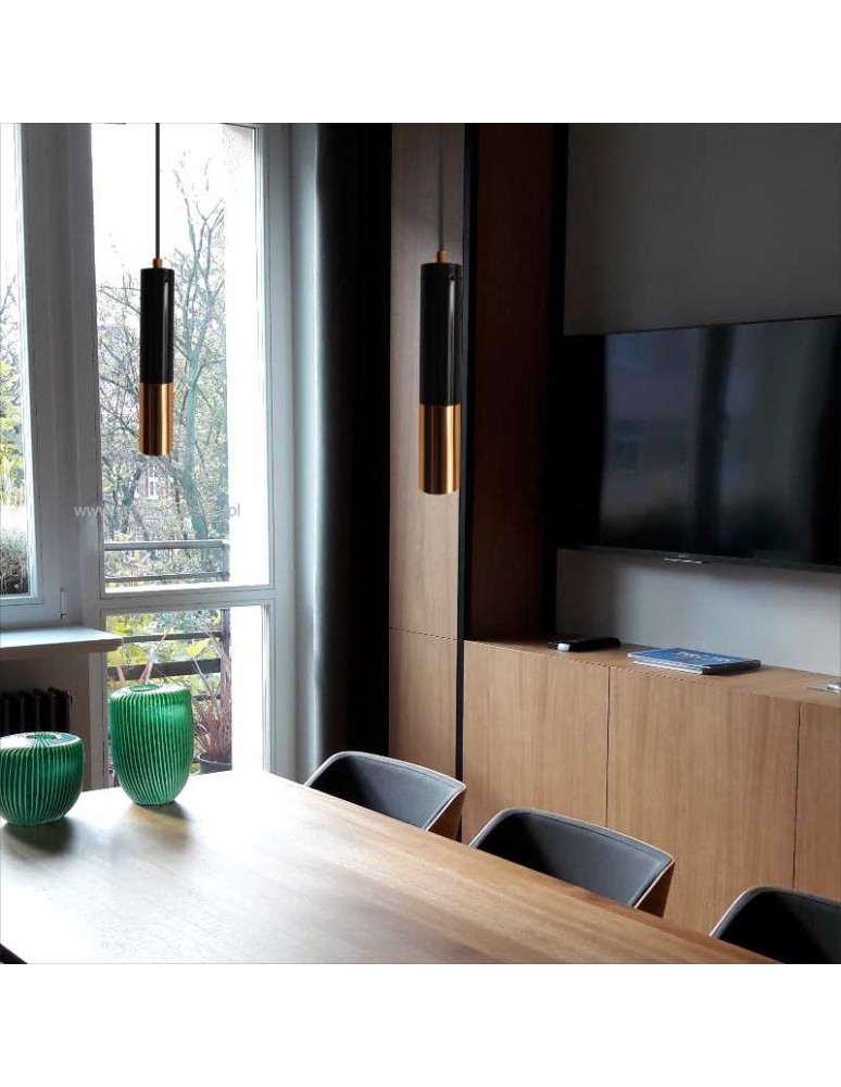 Step Into Design GOLDEN PIPE-13 Czarno Złoty 60 cm Wisząca ST-5719-13