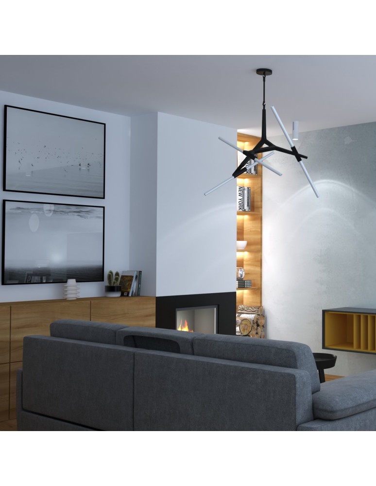 Step Into Design STICKS-6 Lampa wisząca czarna ST-1001-6 black Step Into Design STICKS-6 Lampa wisząca czarna ST-1001-6 black