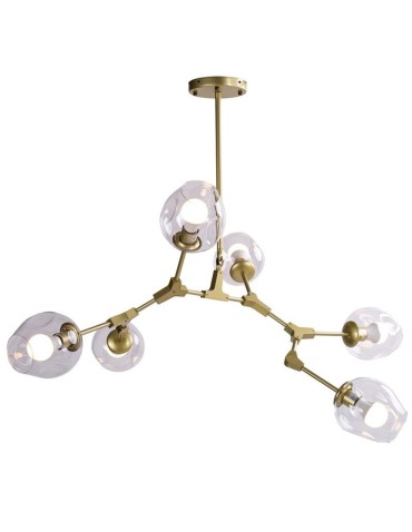 Step into Design Lampa Wisząca MODERN ORCHID-6 złoto transparentna 130 cm ST-1232-6 GOLD transparent
