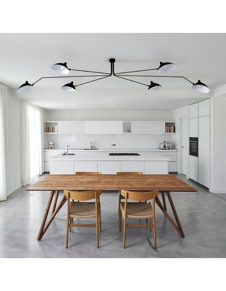 Step into Design Lampa Wisząca CRANE-6P czarna 280 cm P8706
