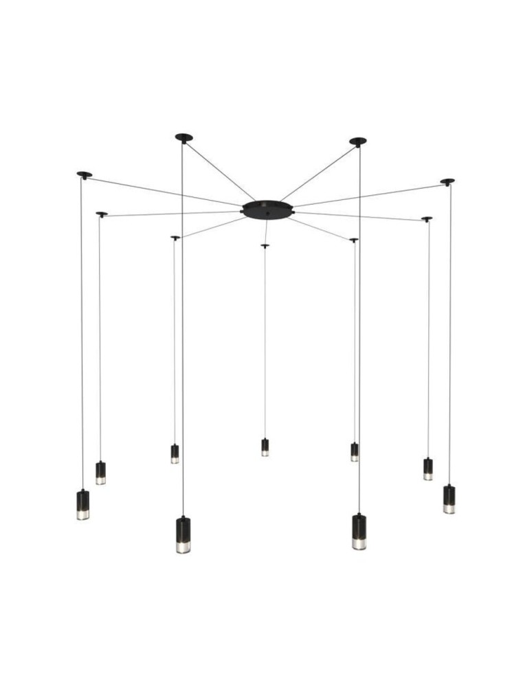 Step into Design Lampa wisząca LINEA-9 czarna (XT005-9P)