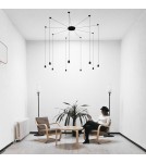 Lampy wiszące pająki - Step into Design Lampa wisząca LINEA-9 czarna (XT005-9P) - product 7