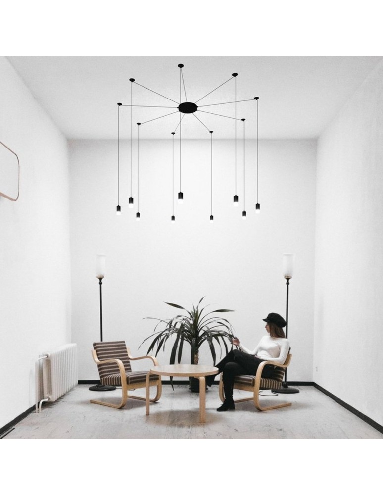 Step into Design Lampa wisząca LINEA-9 czarna (XT005-9P)